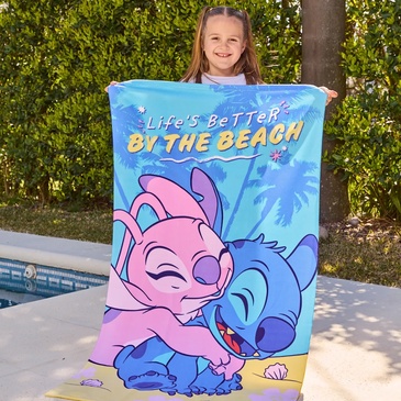 Toallon de Microfibra con Bolso Stitch Piñata