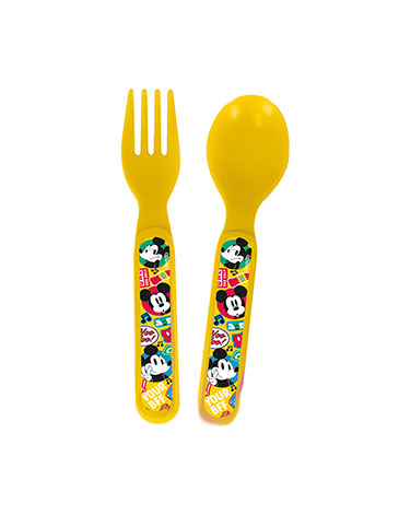 Sandwichera Rectangular + Cubiertos Mickey Mouse  - Wabro
