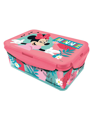 Sandwichera Minnie Mouse Rectangular Compartimiento Removible Wabro