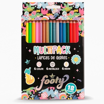 Lapicers De Colores x 18 Unid. Footy