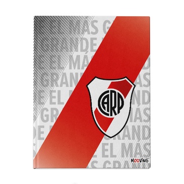 Cuaderno 16x21 Tapa Dura Cosido 48 Hjs River Plate  - Mooving