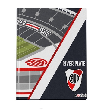 Cuaderno 16x21 Tapa Dura Cosido 48 Hjs River Plate  - Mooving