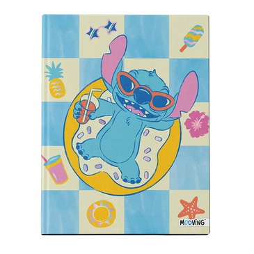 Cuaderno 16x21 Tapa Dura Cosido 48 hjs. Stitch Mooving