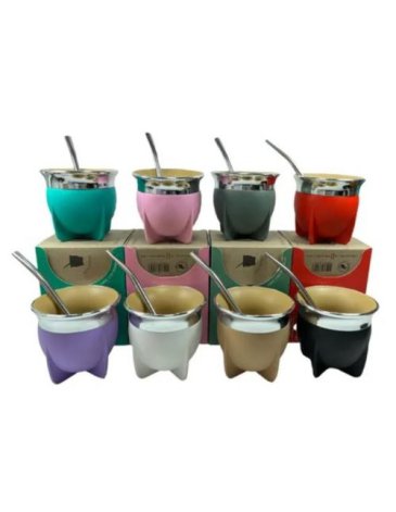 Mate Pampa Tradicional Boca Abierta Con Bombilla  - Mate Pampa