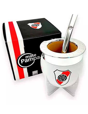 Venta por Mayor y Catalogo Mate Pampa XL River Plate C/Bombilla  Mate Pampa