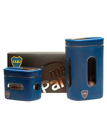 Venta por Mayor y Catalogo Kit Pampera Boca Juniors Azul ( Azucarera y Yerbera ) Mate Pampa