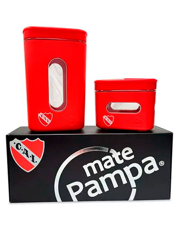 Kit Pampera Independiente Rojo ( Azucarera y Yerbera ) Mate Pampa