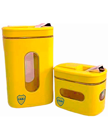 Venta por Mayor y Catalogo Kit Pampera Boca Juniors Amarilla ( Azucarera y Yerbera ) Mate Pampa