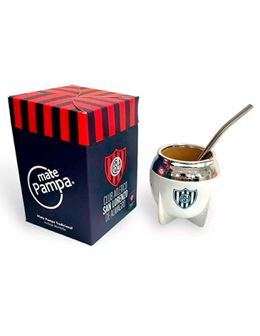 Mate Tradicional San Lorenzo Boca Cerrada Con Bombilla  Mate Pampa