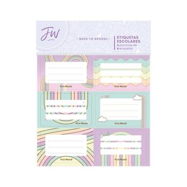 Etiquetas Fun World Pastel x 2 Unid. Mundo FW