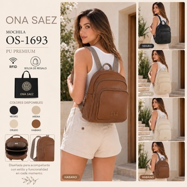 Mochila Ecocuero Con Proteccion RFID Ona Saez