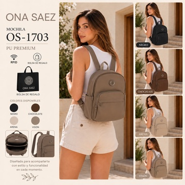 Mochila Ecocuero Con Proteccion RFID Ona Saez