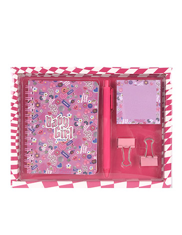 Set Teen Cuaderno + Lapicera + Anotador + Clips - Skora