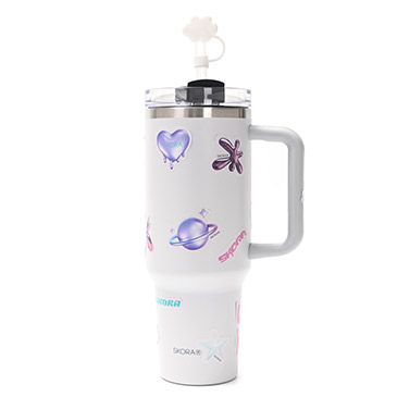 Vaso Termico Con Bombilla y Tapon Nube 1200ml - Skora