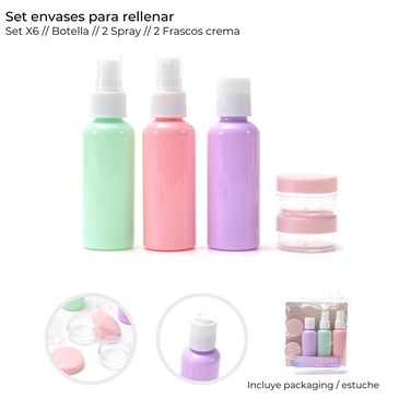 Set De Envases Para Rellenar x 5 Unid. - Skora