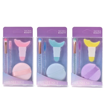 Set Blender Brocha Stencil y Cepillo Cejas  - Skora