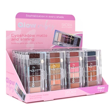 Sombras Para Ojos Cristal x 8 Tonos Con Aplicador  - Skora