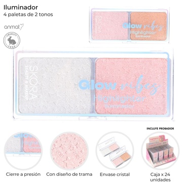 Venta por Mayor y Catalogo Iluminador x 2 Tonos Skora