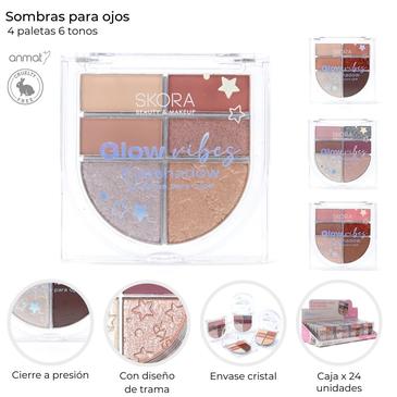 Venta por Mayor y Catalogo Sombras Para Ojos Combinadas x 6 Tonos Skora