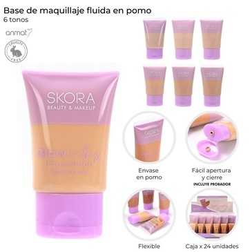Base De Maquillaje Fluida En Pomo Skora