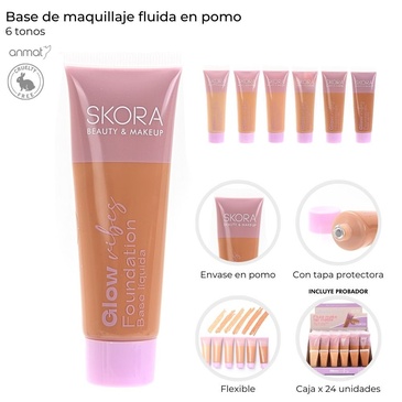 Base De Maquilaje Fluida En Pomo Skora