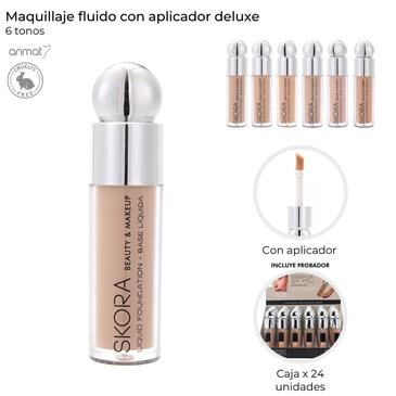 Maquillaje Fluido Con Aplicador Deluxe Skora