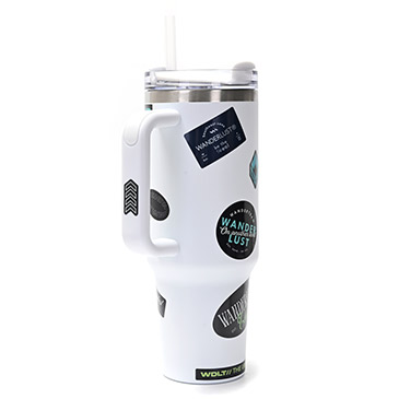 Vaso Termico Con Bombilla 1200ml  Incluye Stickers - Wanderlust