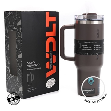 Vaso Termico Con Bombilla 1200ml  Incluye Stickers - Wanderlust
