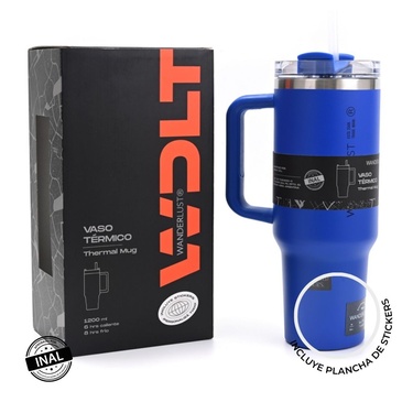 Vaso Termico Con Bombilla 1200ml  Incluye Stickers - Wanderlust