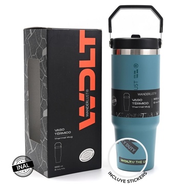 Vaso Termico Con Pico 900ML  Incluye Stickers - Wanderlust
