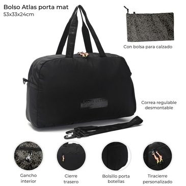 Bolso Atlas Porta Mat Con Bolsa Para Calzado C/ Manija Para Carry On Skora