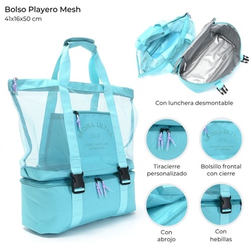 Bolso Playero Con Lunchera Desmontable  Skora