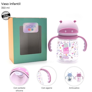 Vaso Infantil Con Sorbete y Agarre 350ML - Skora