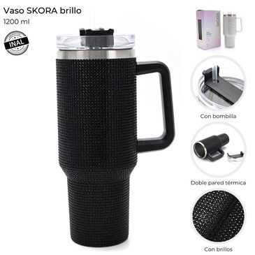 Vaso Brillo Con Sorbete 1200ML - Skora