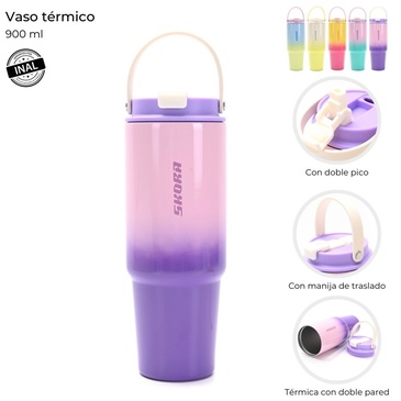 Vaso Termico Degrade Con Doble Pico 900ml - Skora