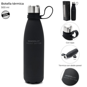 Botella Termica Engomada 500ML - Wanderlust