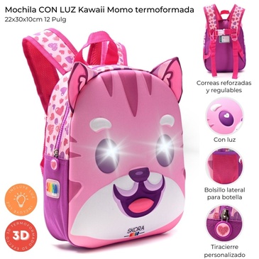 Mochila Con Luz Kawaii Momo 12 
