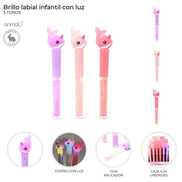 Brillo Labial Infantil Con Luz  Skora