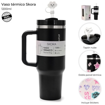 Vaso Termico Con Bombilla 1200ML Skora