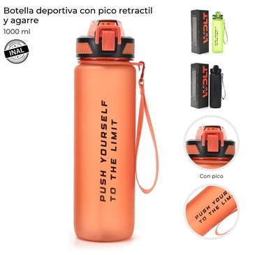 Botella Deportiva Con Pico Retractil y Agarre 1000ML Wanderlust