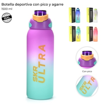 Botella Deportiva Con Pico y Agarre 1500ML Skora