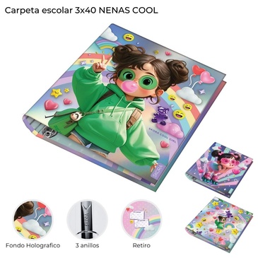 Carpeta 3 x 40 Nenas Cool  Skora