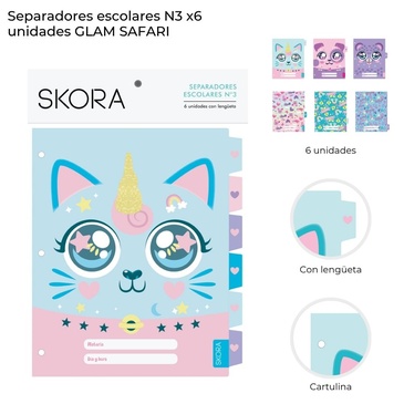Separadores N3 x 6 Unid. Glam Safari Skora
