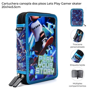 Cartuchera Doble Cierre Play Gamer  Skora