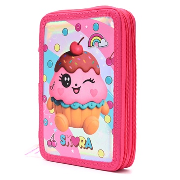Cartuchera Doble Cierre Kawaii Muffin - Skora