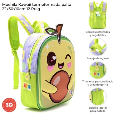 Mochila Kawaii Palta Termoformada 12 