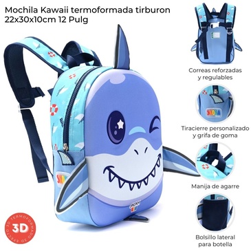 Mochila Kawaii Tirburon Termoformada 12 