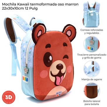 Mochila Kawaii Oso Termoformada 12 