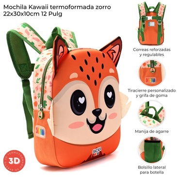 Mochila Kawaii Zorro Termoformada 12 