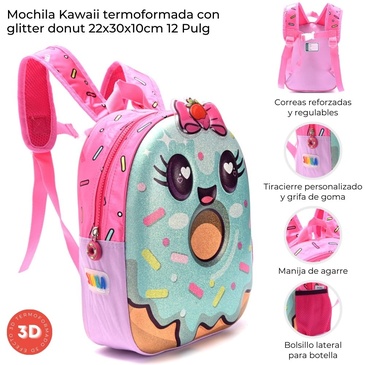 Mochila Kawaii Donut Termoformada 12 